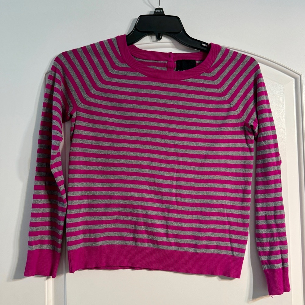 Cynthia‎ Rowley Pink and Gray Striped Sweater